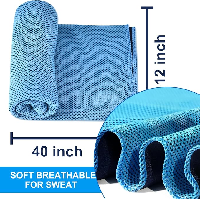 Amgico 4 Pack Cooling Towel for Neck and face(40"x12"), Cooling Neck Wraps, Quick Dry Towels, Ice Towel for Gym, Yoga, Running, Workout
