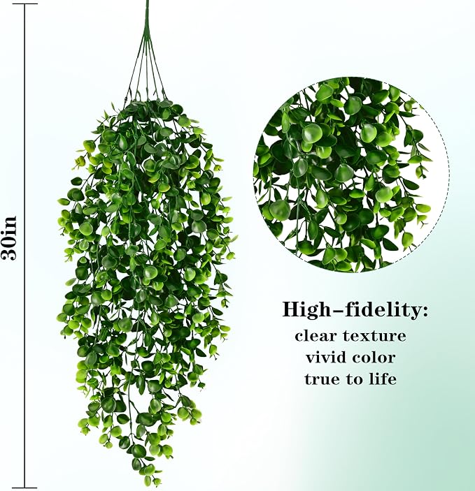 Waipfaru 8Pcs Fake Hanging Plants 2.7FT Fake Plants Fake Vines Greenery | UV Resistant Faux Outdoor Plants Ivy Vines for Modern Boho Patio Outdoor Indoor Party Wall Porch Gazebo Aesthetic Decor