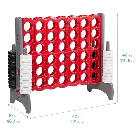 ECR4Kids Jumbo 4-To-Score, Giant Game, Red/Grey