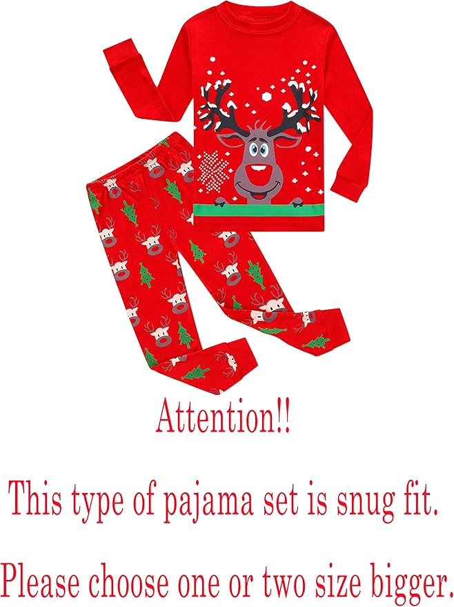 Family Feeling Kids & Toddler Girls Boys Pajamas 2 Piece Pjs Set 100% Cotton Sleepwear