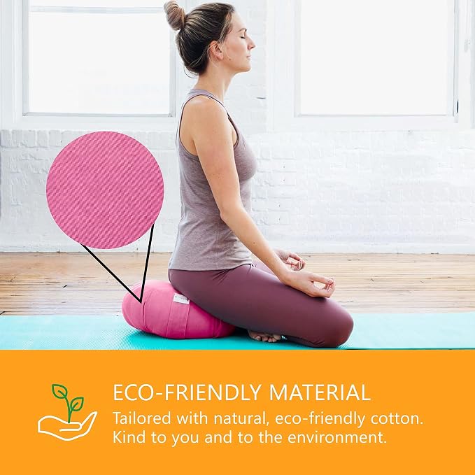 Meditation Cushion Sol Living Yoga Floor Pillow 100% Cotton Floor Cushion Removable Cover Firm Comfort Yoga Floor Cushion Seating for Adults Machine Washable Zafu Meditation Pillow Pouf Bolster Pillow