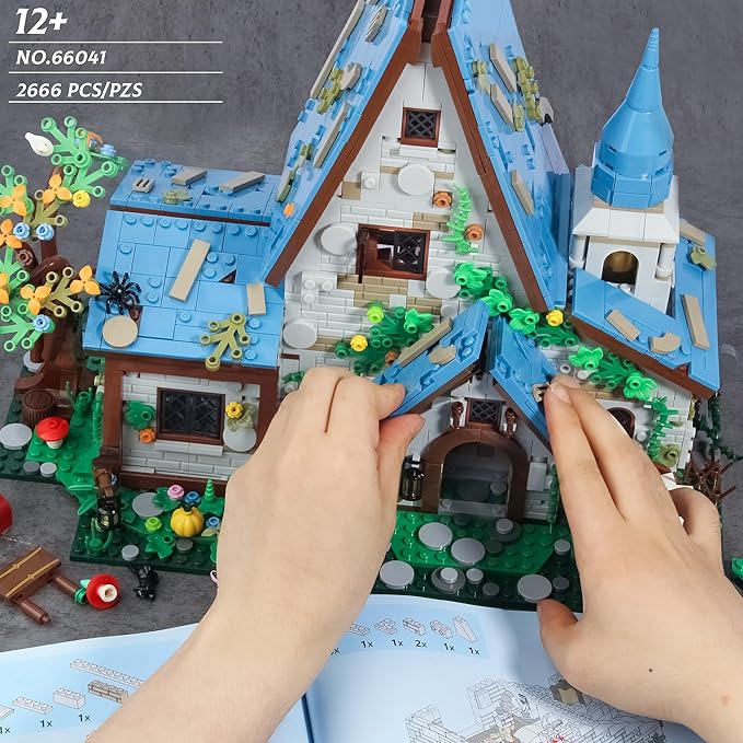 Magic Stone House Building Block Set for Girl 8-12, Creator Architecture House Building Kit, Model House Toy for Kids, Gift Idea for Boys and Girls Aged 9 and Up, 2666Pcs