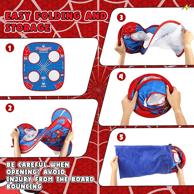 Spider Bean Bag Toss Game for Kids Age 4-8, Cornhole Board Outdoor Toys for Toddlers Party Carnival Outside Games Toy Christmas Birthday Gifts for Kid Boys Girls 3 4 5 6 7 8 9 Year Old