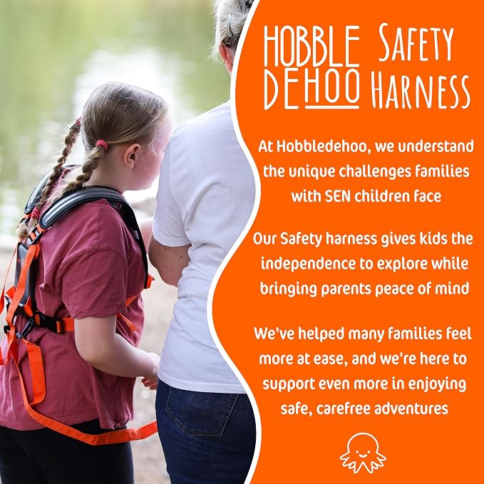 Hobble De Hoo XL Autism Safety Harness for Kids & Teens 7+ | Walking Safety Vest with Grab Handles & Reflective Strips
