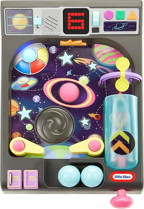 Little Tikes Old School My First Pinball Activity Table, Letters, Numbers, Planets, Counting, Sounds, Learning, Lights, Retro, Preschool Toy for Toddlers Girls Boys Ages 12 months, 1 - 2 Years