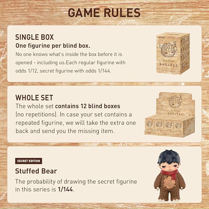 POP MART Hirono Shelter Series Figures, HIRONO Blind Box Figures, Random Design Action Figures Collectible Toys Home Decorations, Holiday Birthday Gifts for Boys and Girls, Single Box