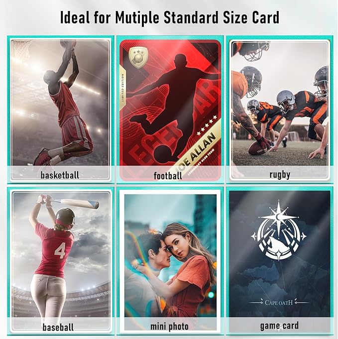 500 Pcs Card Sleeves for Trading Card, Matte Card Sleeves Deck Card Protectors Compatible with Baseball Cards, Sports Cards, Game Cards (Mint)