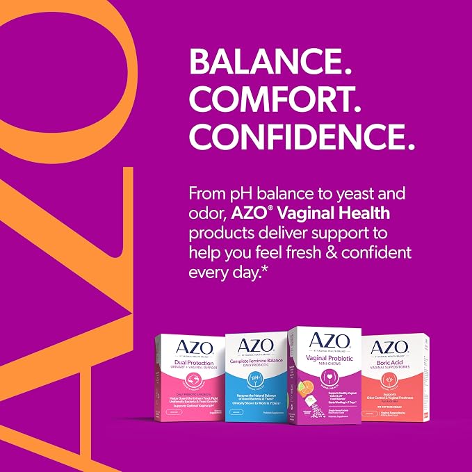 AZO Vaginal Probiotic Mini-Chews for Women, Supports Healthy Vaginal Odor, Healthy Vaginal Flora, Yeast Balance and pH*, Delicious Fruit Punch Taste, 14 Count
