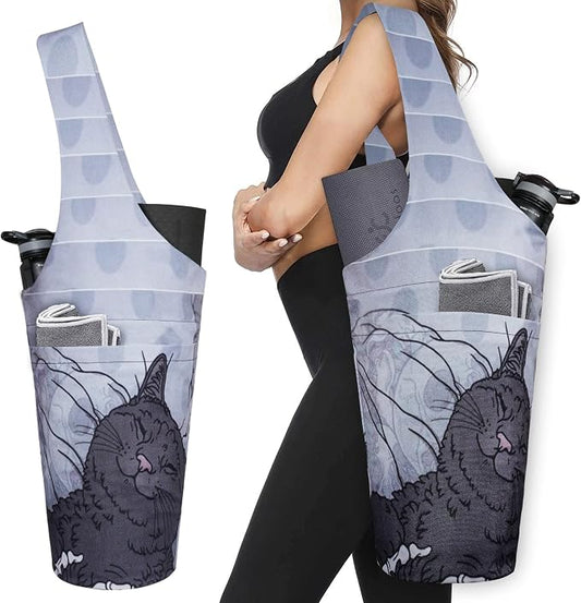 Yoga Mat Bag - Long Tote with Pockets - Holds More Yoga Accessories - Yoga Bag Fit Most Size Mats - Yoga Mat Carrier