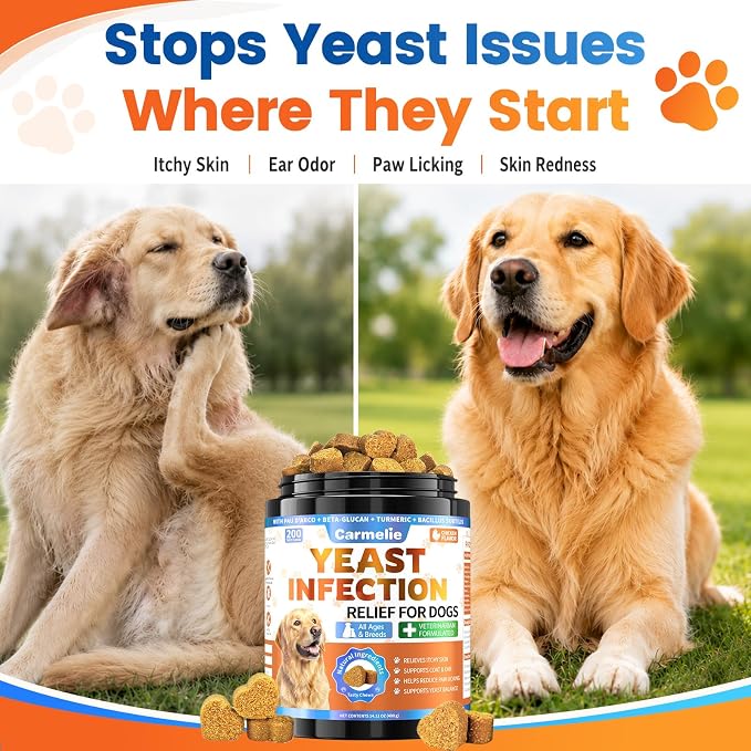 Yeast Infection Treatment for Dogs, Support Healthy Itch Relief, Ear Paw Discomfort Care Itch Relief for Dog