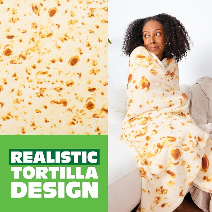 Cozy Concepts Co. Burrito Comfort Blanket by Relatable, Super Soft Plush Throw for Teens and Kids, A Cozy Dorm Room Essential, Fun Back to School Stuff & Perfect Comfort Gift for Students