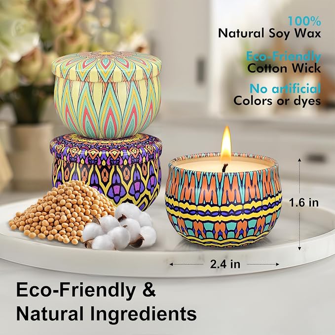 Scented Candles Gift Set,24 Pack Candles for Home Scented, 600 Hour Long Lasting Soy Wax Aromatherapy Candle Set, Birthday Gifts for Women with Gift Box