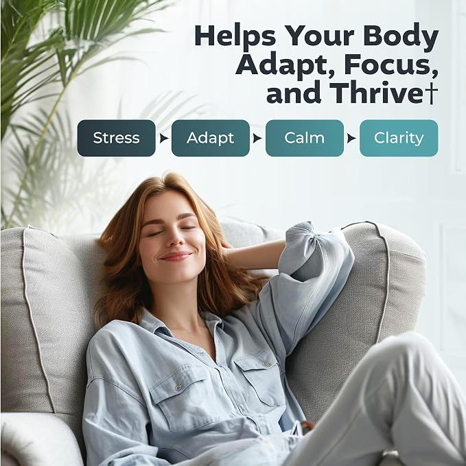 Advanced Stress Support – Holy Basil, Shoden® Ashwagandha, AlphaWave® L-Theanine, PharmaGABA®, Cacao Theobromine – Calm & Clarity Formula – Vegan, Non-GMO, Gluten-Free – 60 Capsules