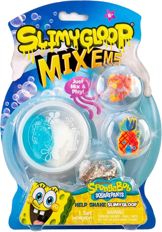 Spongebob Squarepants™ Kelp Shake SLIMYGLOOP Mix’EMS, Lemonade-Scented Cloud Slime with Mix-Ins