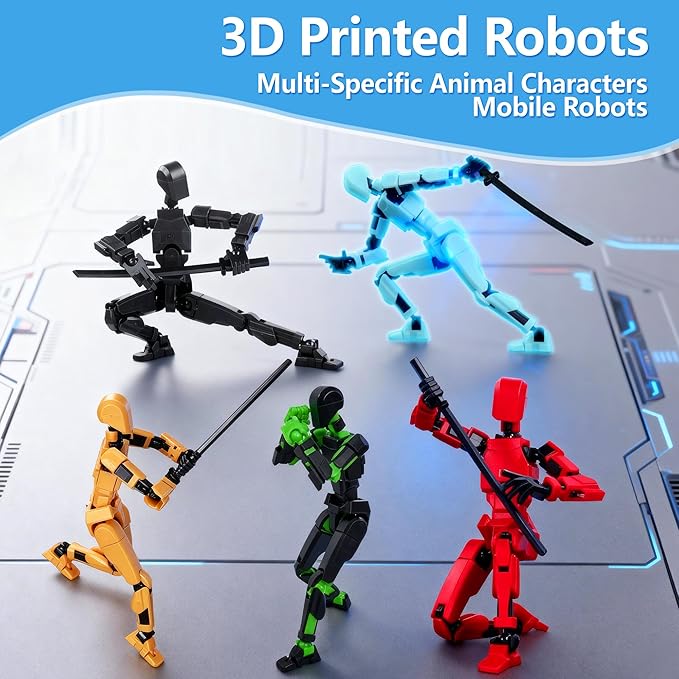 Assembly Completed Action Figure, Model 13 Multi-Jointed Movable, 3D Printed Toys, Robo 13 Figure for Collector Desktop Decorations, Christmas Stocking Stuffers Birthday Gift for Teens Boys Girls
