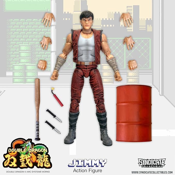 Toynk Double Dragon Jimmy Lee 7-Inch Deluxe Articulated Action Figure with Accessories