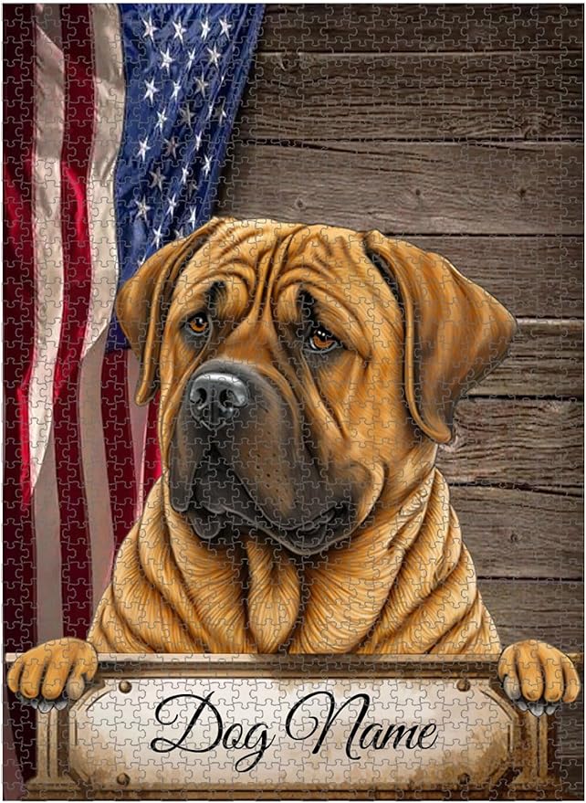 Custom Wooden Jigsaw Puzzles with Your Dog's Name on TOSA Inu Art Print - 300 500 1000PCS Puzzles Game and Home Wall Decor