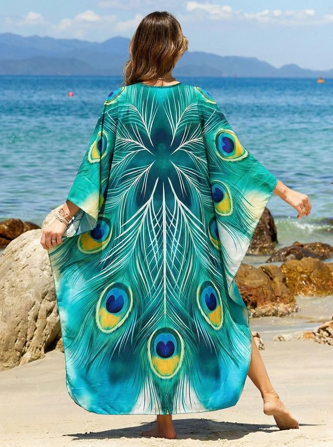 Mumu Dresses for Women Plus Size, Bohemian Kaftan Beach Cover Up Long Maxi Nightgown Soft Loungewear
