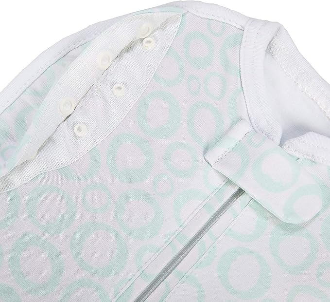Woombie Convertible Unvented Nursery Swaddling Blankets, Mint O's, 14-19 Pounds