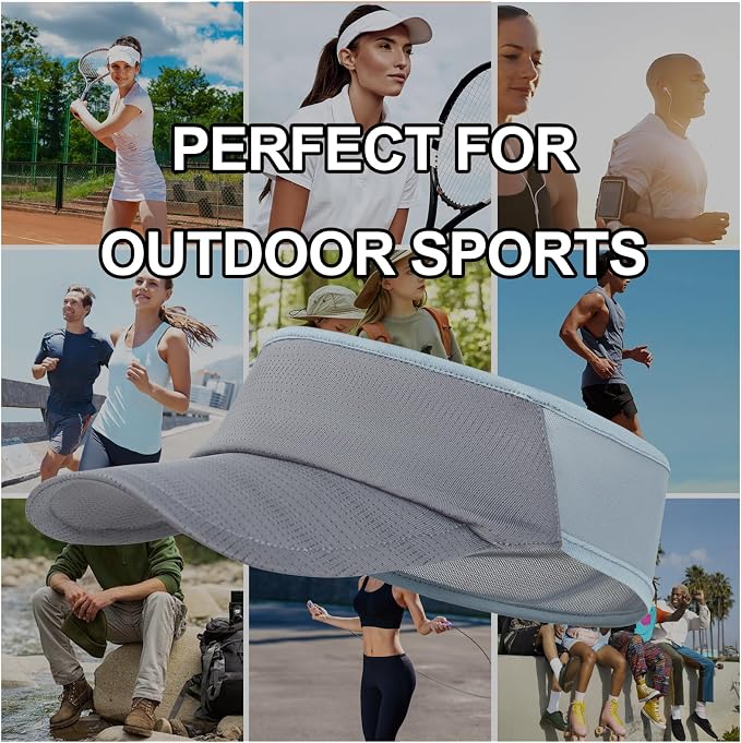 Sun Visor Hats Lightweight Stretchy for Running Tennis Golf | Portable,Mesh breathable,Quick-dry,Cooling Visor Hat,Stretch Fit,For Outdoor Sport Pickleball,Beach Volleyball