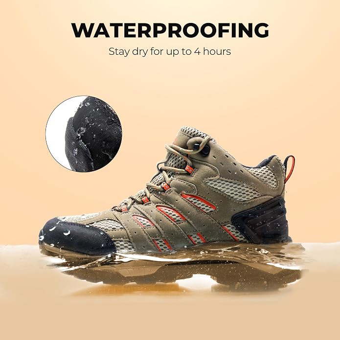 NORTIV 8 Women's Waterproof Hiking Boots Outdoor Ankle Trekking Mid Backpacking Mountaineering lightweight boots