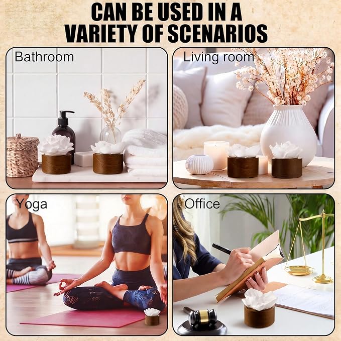 4 Pcs Ceramic Rose Diffuser Flower Passive Essential Oil Diffuser Flower Ceramic Aromatherapy Non Electric Battery for Home Office Tabletops Bathroom Decorative Birthday Ideal Gifts