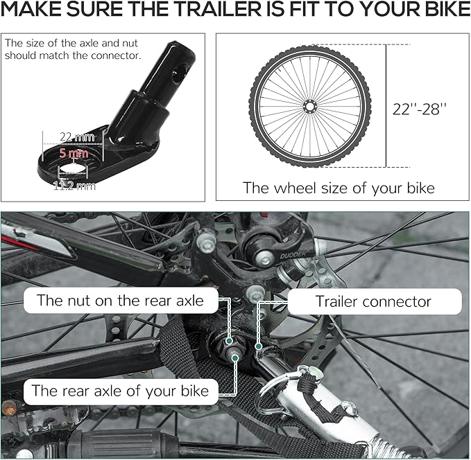 Aosom Bike Cargo Trailer Bike Wagon Bicycle Trailer with Suspension, Triple Safety Features, 16'' Wheels, 88 lbs Max Load