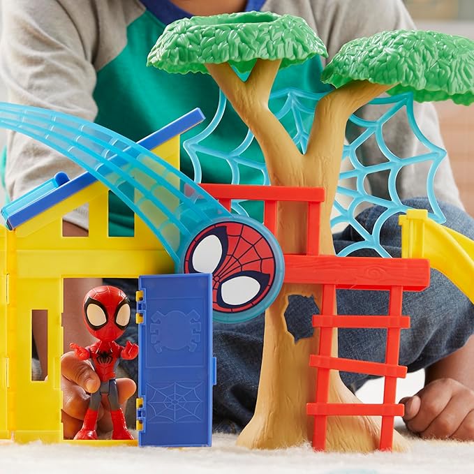Spidey and his Amazing Friends Spidey Playground Playset, Includes 4-Inch Action Figure, Marvel Super Hero Toys for Kids 3 and Up