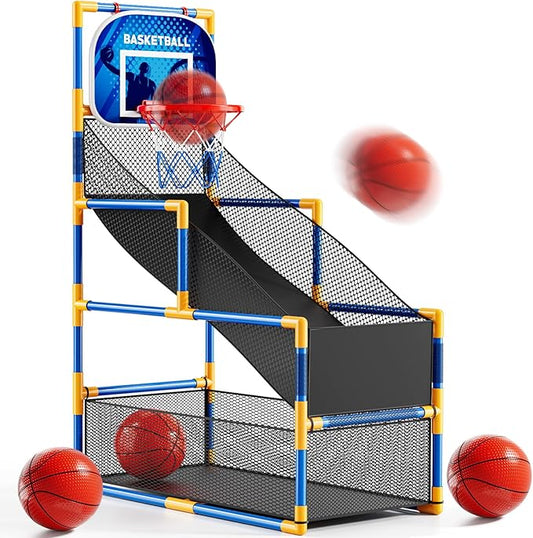 Arcade Basketball Game Set for Kids 3-12 Years Old, Kids Basketball Hoop with 4 Balls & Pump, Indoor Outdoor Sports Play Toys, Basketball Games Toys, for Boys Girls Teens