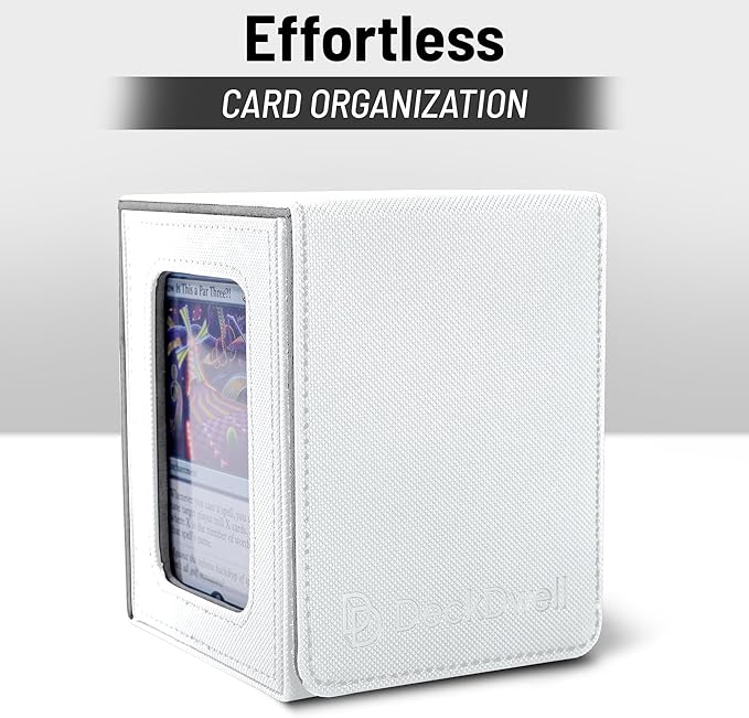 Commander deck box with window Fits 100 Double Sleeved Cards, One‑Piece Design, 4 N52 Magnets, PU Leather & Microfiber Lining,deck box mtg with 2 Dividers