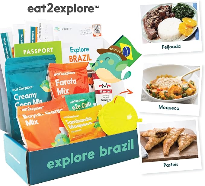 Cooking Kits for Kids - Interactive & Educational Set with 3 Recipe Cards, Key Ingredients & Cooking Tools - Ideal Idea for Kids who Love to Create Meals (Brazil Edition)