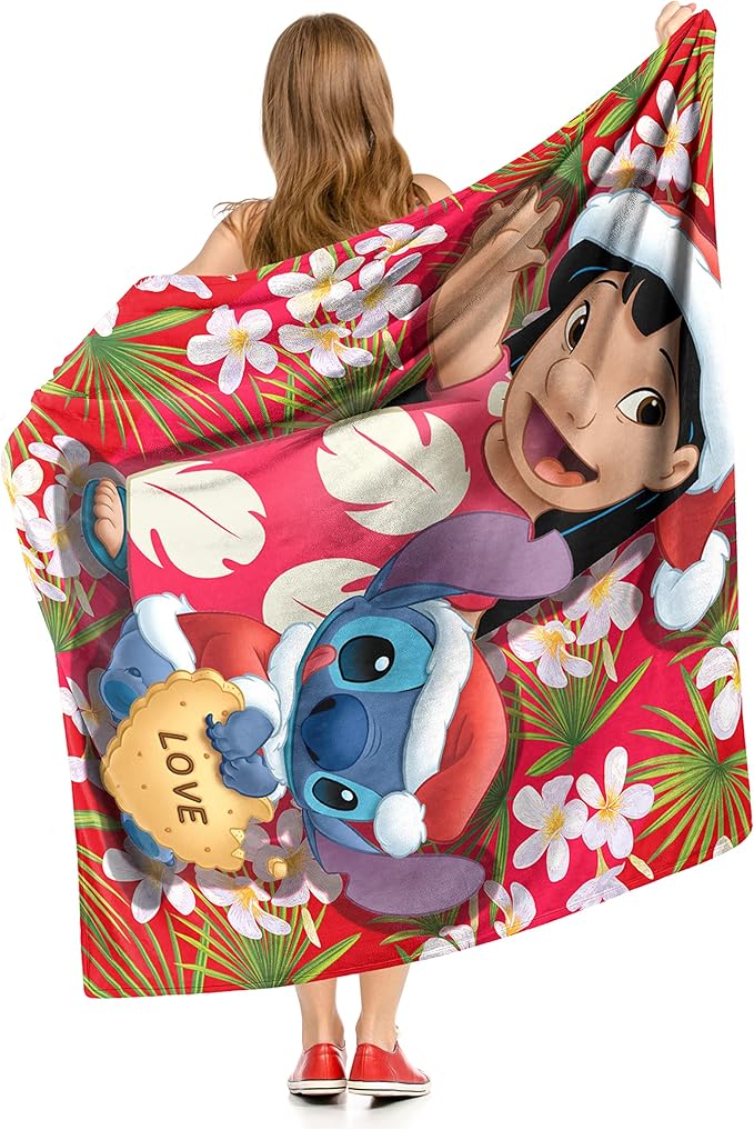 Northwest Lilo and Stitch Silk Touch Throw Blanket, 50" x 60", Santa Stitch
