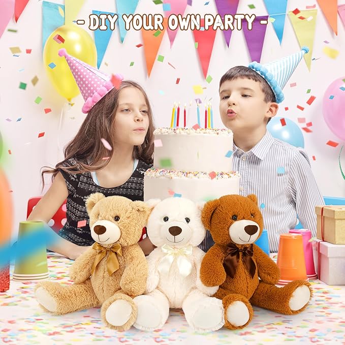 MaoGoLan 15 Pack Teddy Bears Bulk for Baby Shower, 14 in Small Teddy Bear Plush Toy, Mini Stuffed Bears Bulk for Kids Girlfriend, Wholesale Small Bear for Wedding, Birthday, Christmas