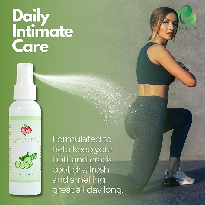 Fresh Scented Intimate Care Spray - Deodorant for Women and Men - Personal Care Cleaner for your Private Parts - Booty Spray for Body Odor Elimination - Suitable for All Ages (Cucumber)