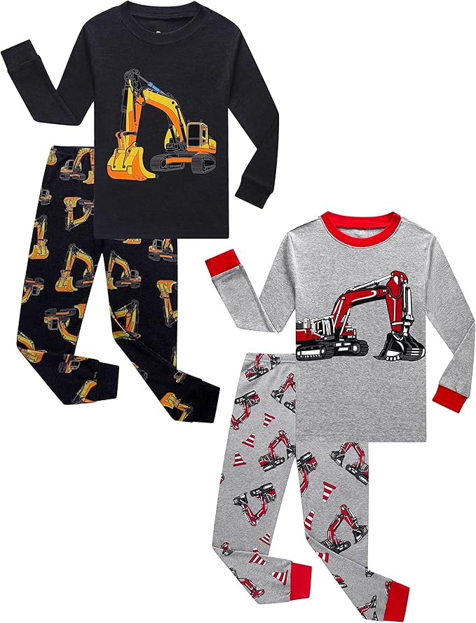 KikizYe Little Big Boys Girls Pajamas Set Kids PJs 100% Cotton Sleepwear