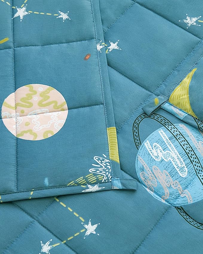Sivio Weighted Blanket, Cotton Heavy Blanket for Calm, Soft and Breathable Weighted Throw, Moon and Star, 36" x 48" 3lbs