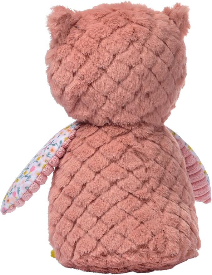 Lambs & Ivy Little Garden Textured Floral Plush Owl Stuffed Animal Toy - Twiggy