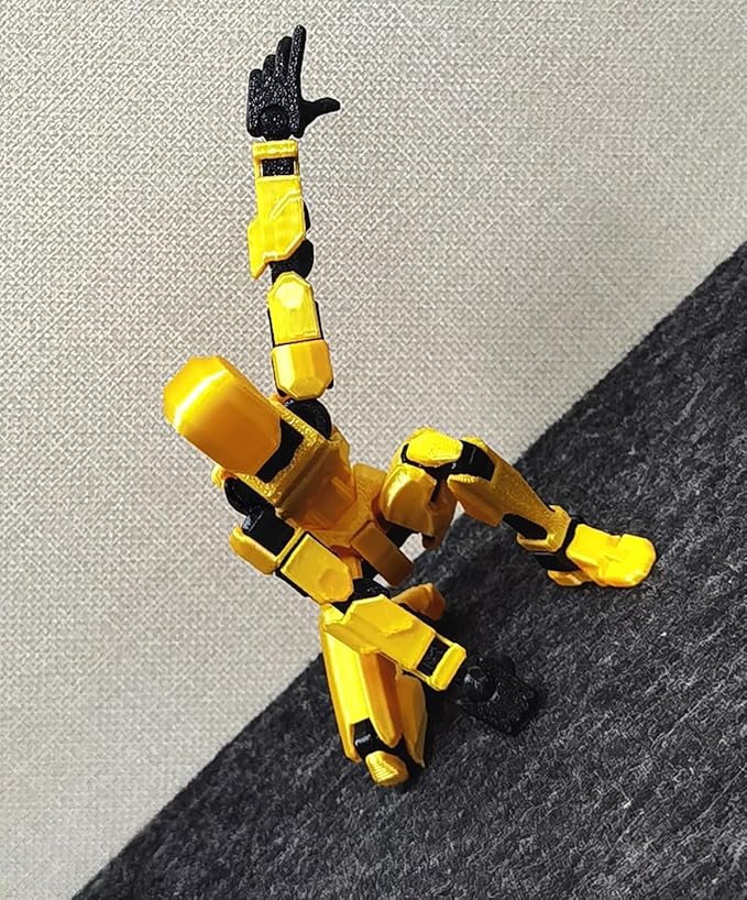 (Assembly Completed) t13 Action Figure,3D Printed Lucky 13 Action Figure, Gift for Collectors Desktop Decorations, Dummy 13 Set, Gold Black