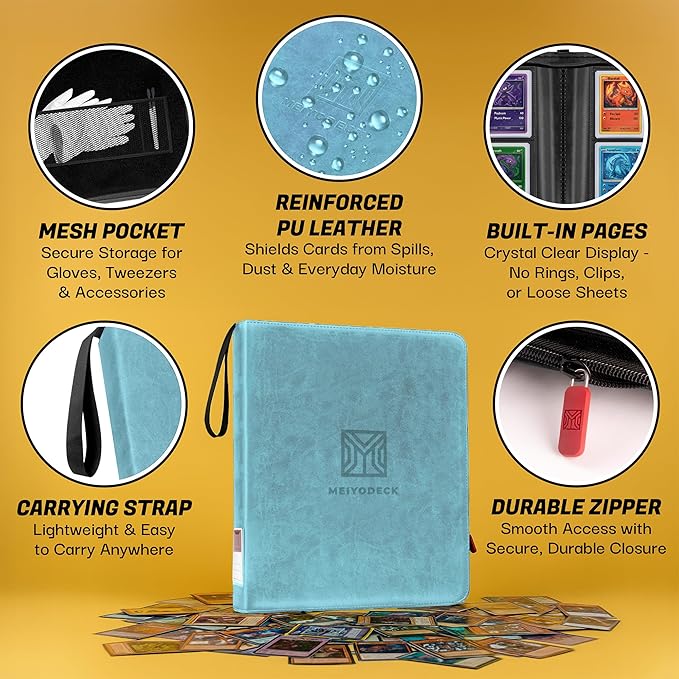 Toploader Binder | Holds 252 Toploaders | 9-Pocket | Ringless Double-Sided Pockets | Includes Collector Tweezers & Gloves | Premium Top Loader Binder for Trading Cards, Pokemon, Yu-Gi-Oh & TCG