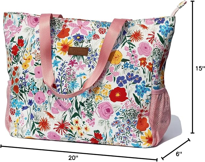 ESVAN LARGE BEACH BAG Water Resistant Lightweight 20 inch Women Oversize Tote Bag for Gym Beach Travel Pool Yoga Nurse