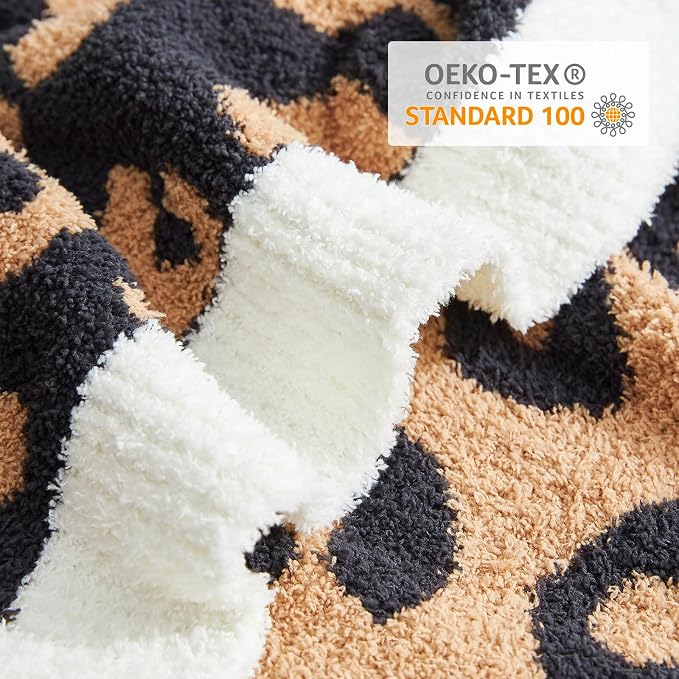 Snuggle Sac Ultra Soft Blanket Black Leopard Twin Size - Reversible Oversized Cheetah Bedding Blanket, Plush Throw Blankets for Bed, Sofa, Couch, Black Leopard, 60x80 inches
