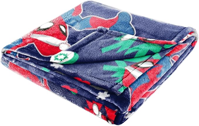 Jay Franco Kids Christmas Plush Throw Blanket – 50x70 Inches Soft & Cozy Fleece Throw for Holiday Bedroom & Couch Décor, Official Licensed Product, Blue - Spiderman