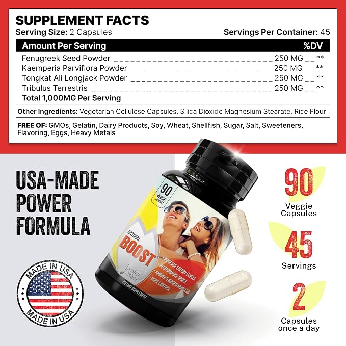 Natural Male Enhancing Supplement Erect Pills - Increase 2" in 60 Days Enlargement & Male Enhancement Pills, Promote Size, Strength, Energy, Stamina, Last Longer Support, Testosterone Booster for Men