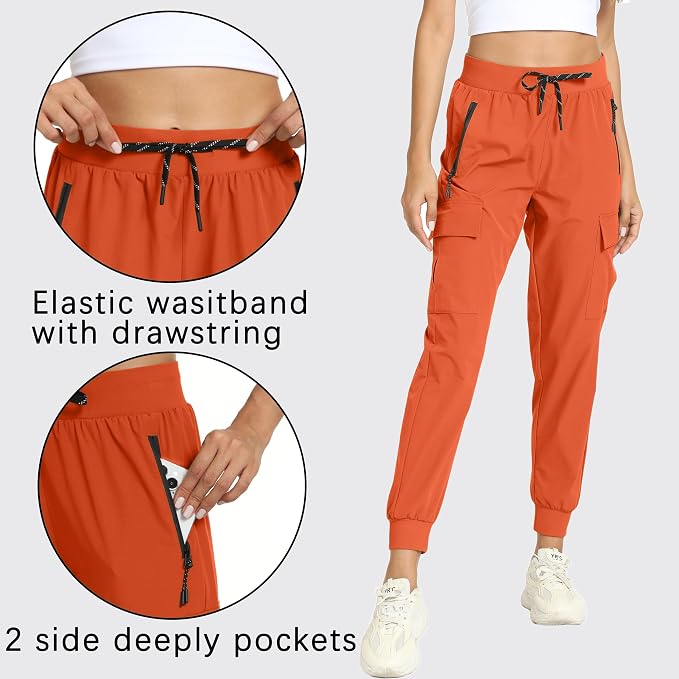 Women's Joggers Cargo Pants Lightweight Quick Dry Hiking Running Pants for Athletic Casual & Outdoor