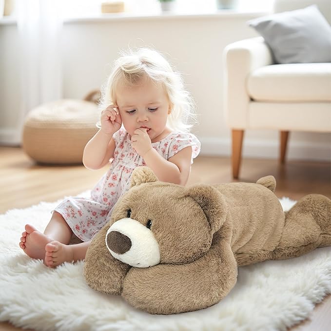 Niuniu Daddy 24" | 5 Pound Weighted Teddy Bear Stuffed Animals for Adults Kids, Large Bear Plush Toy, Cute Brown Bear Body Pillow with Soft Fur for Christmas Birthday Holidays Presents