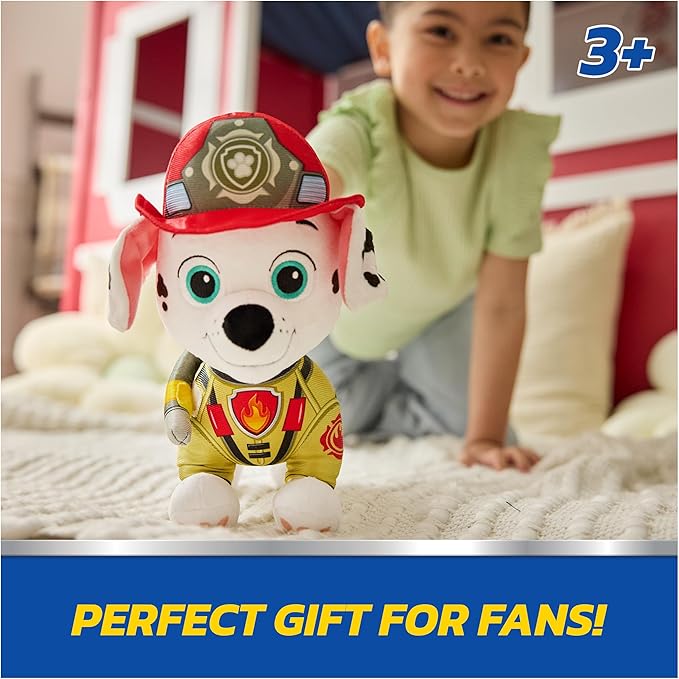 Paw Patrol: Fire Rescue Marshall, Plush Toy with Fire Extinguisher, Backpack, and Hose, Preschool Toys, Kids Toys for Boys & Girls, Ages 3 and Up, 10”