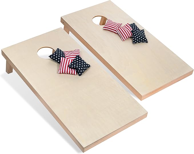 Tailgating Pros Cornhole Boards - 4'x2' & 3'x2' Cornhole Game w/Carrying Case & Set of 8 Corn Hole Bags - 150+ Color Combos! Optional LED Lights