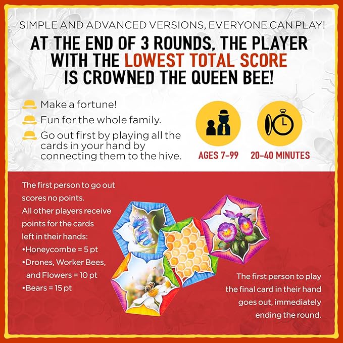 Grandpa Beck's Games The Bears and The Bees | Strategic Tile Laying Card Game for Kids, Teens, Family & Adults | from The Creators of Cover Your Assets | 2-5 Players Ages 7+