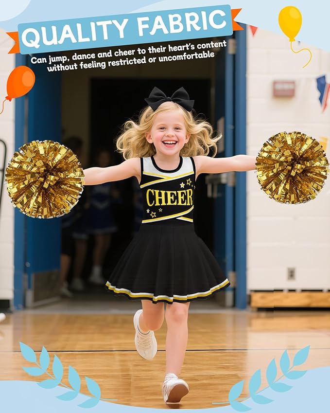 JenPen Cheerleader Costume Set Cheerleading Outfit Cheer Uniform Dress Cosplay for Halloween Party Gifts 3-9 Years