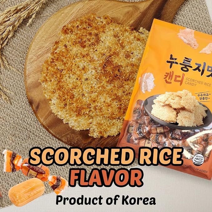 COELO Nurungji Candy 9.87oz (280g) | Savory & Nutty Sweet Flavor Korean Hard Candy | Office Pantry Travel Camping Party | Sharable Size On-The-Go K-Food Individually Wrapped Korean Snack 누룽지 캔디